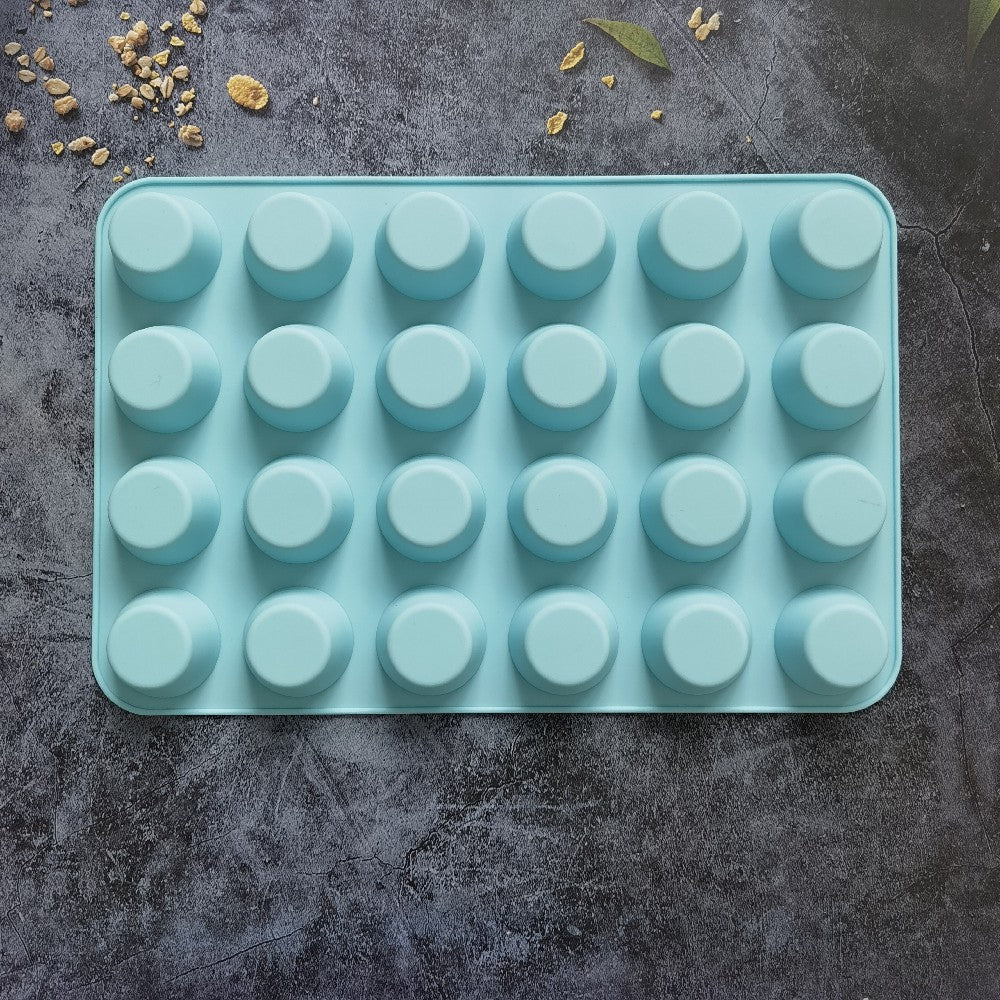 24-Hole Silicone Mini Muffin Pan 012-blue by HitMyNeed