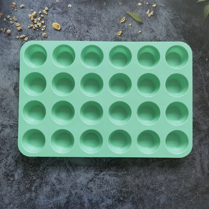 24-Hole Silicone Mini Muffin Pan 013-green by HitMyNeed