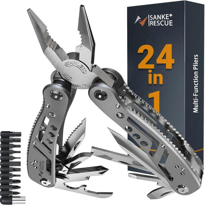 24-in-1 Multitool Pliers for Camping & Survival silver by HitMyNeed