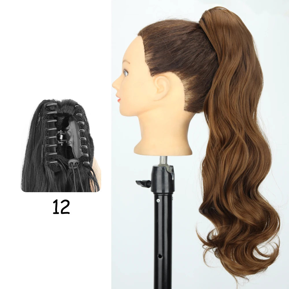 24-Inch Blonde Wavy Claw Clip Ponytail Extension 12.0 by HitMyNeed