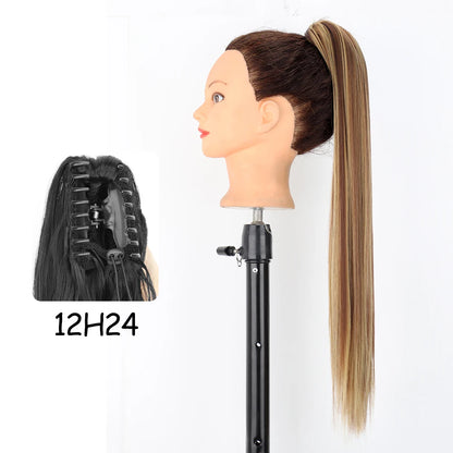 24-Inch Blonde Wavy Claw Clip Ponytail Extension 12h24-200744464 by HitMyNeed