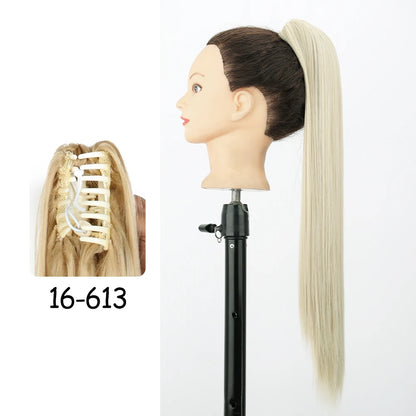 24-Inch Blonde Wavy Claw Clip Ponytail Extension 16-613 by HitMyNeed