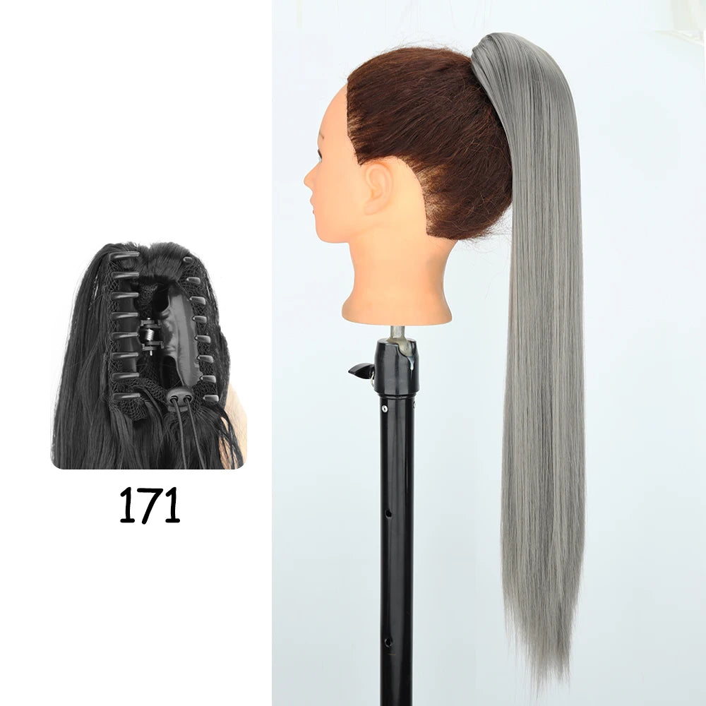 24-Inch Blonde Wavy Claw Clip Ponytail Extension 171-200661236 by HitMyNeed