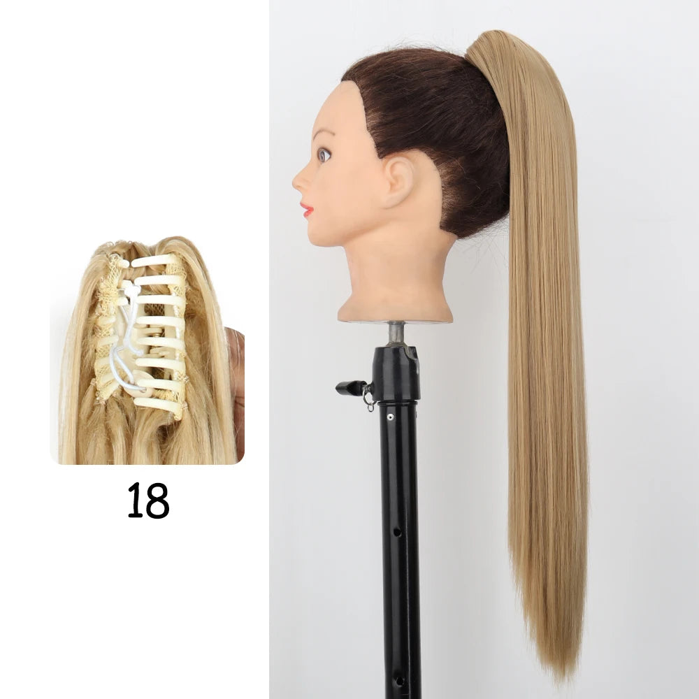 24-Inch Blonde Wavy Claw Clip Ponytail Extension 18-200661230 by HitMyNeed