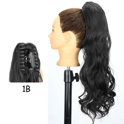24-Inch Blonde Wavy Claw Clip Ponytail Extension 1b by HitMyNeed