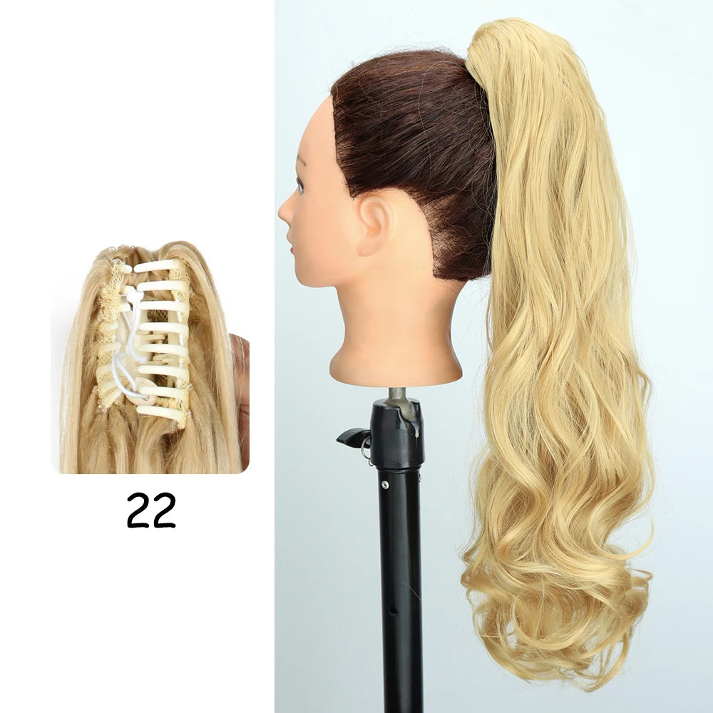 24-Inch Blonde Wavy Claw Clip Ponytail Extension 22.0 by HitMyNeed