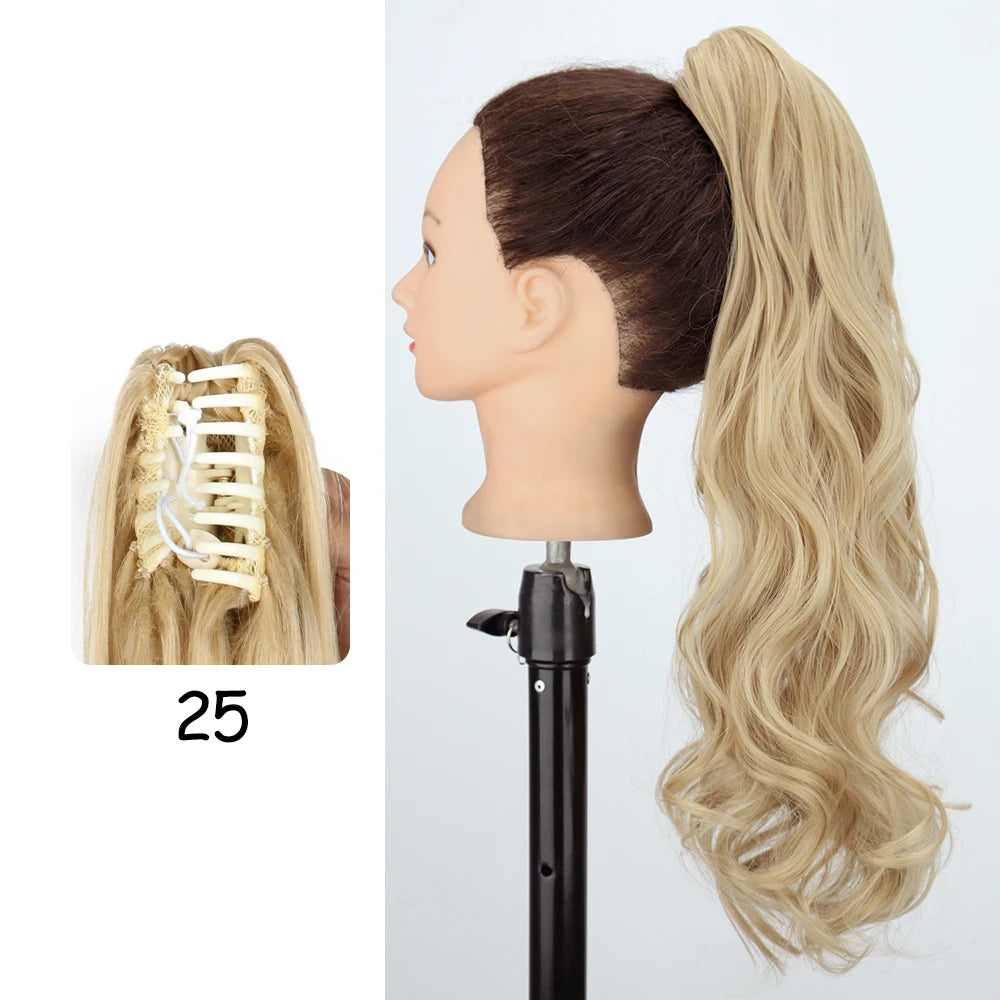 24-Inch Blonde Wavy Claw Clip Ponytail Extension 25.0 by HitMyNeed