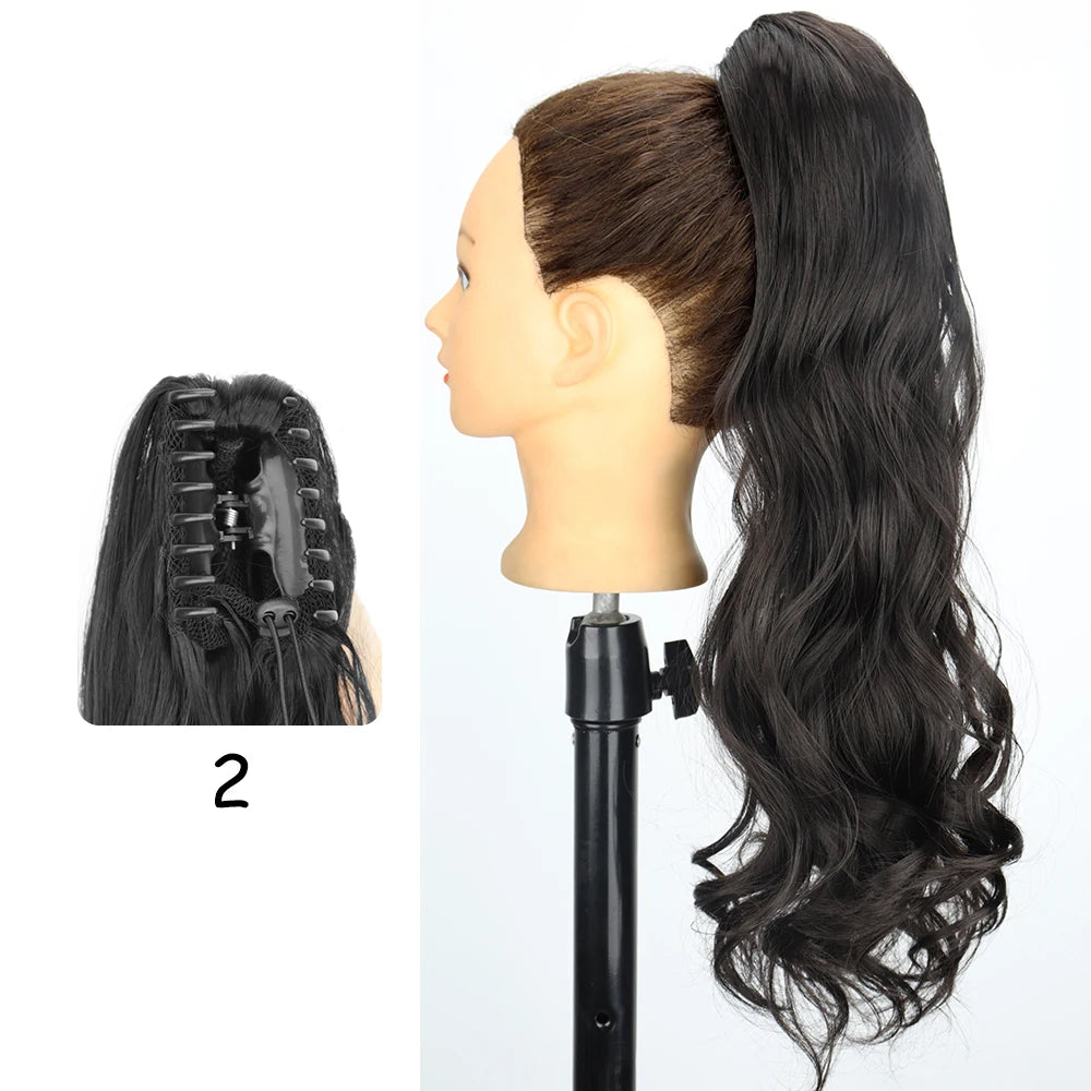 24-Inch Blonde Wavy Claw Clip Ponytail Extension 2.0 by HitMyNeed