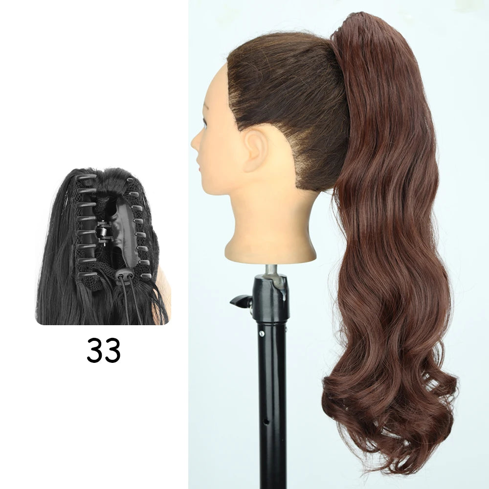 24-Inch Blonde Wavy Claw Clip Ponytail Extension 33.0 by HitMyNeed