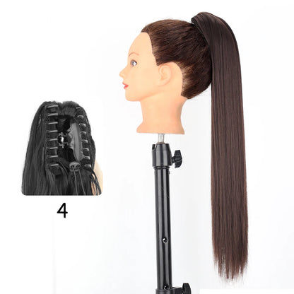24-Inch Blonde Wavy Claw Clip Ponytail Extension 4-200744465 by HitMyNeed