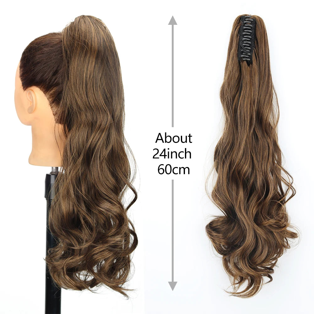24-Inch Blonde Wavy Claw Clip Ponytail Extension by HitMyNeed