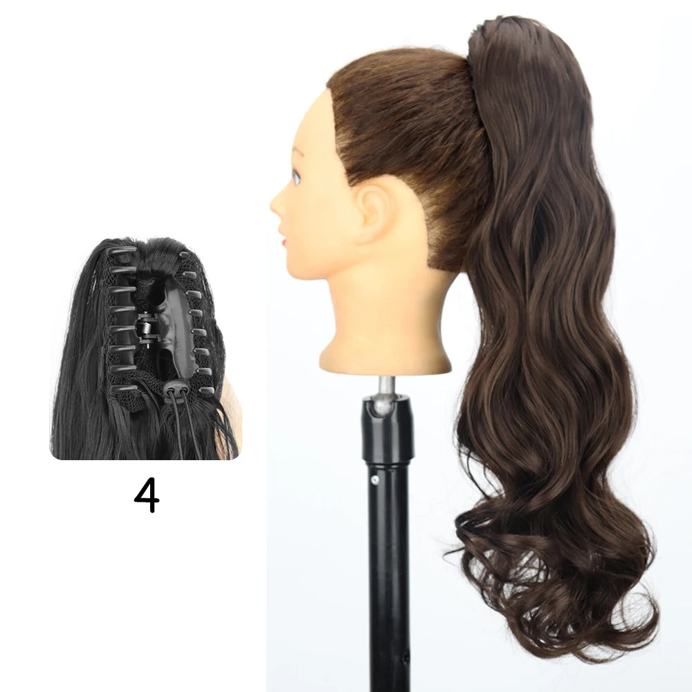 24-Inch Blonde Wavy Claw Clip Ponytail Extension 4.0 by HitMyNeed