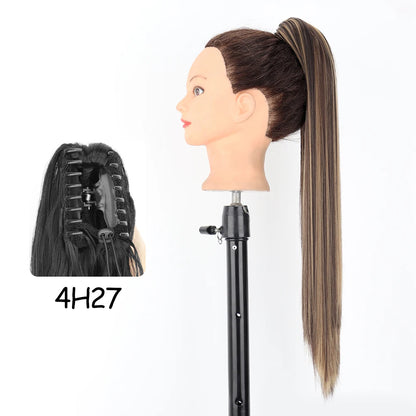 24-Inch Blonde Wavy Claw Clip Ponytail Extension 4h27-200744459 by HitMyNeed