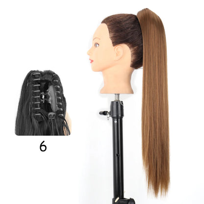 24-Inch Blonde Wavy Claw Clip Ponytail Extension 6-200744460 by HitMyNeed