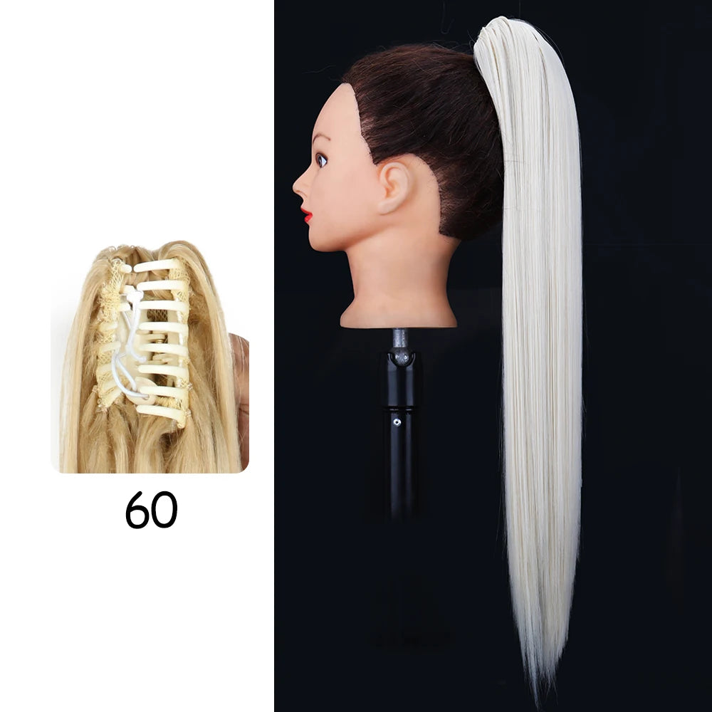 24-Inch Blonde Wavy Claw Clip Ponytail Extension 60-200661235 by HitMyNeed