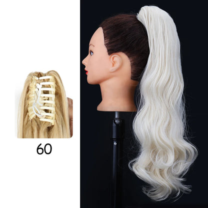 24-Inch Blonde Wavy Claw Clip Ponytail Extension 60.0 by HitMyNeed