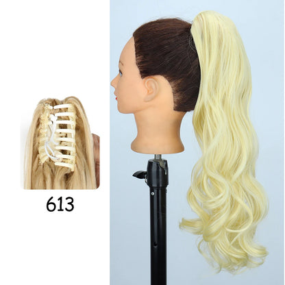 24-Inch Blonde Wavy Claw Clip Ponytail Extension 613.0 by HitMyNeed