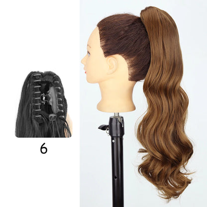 24-Inch Blonde Wavy Claw Clip Ponytail Extension 6.0 by HitMyNeed