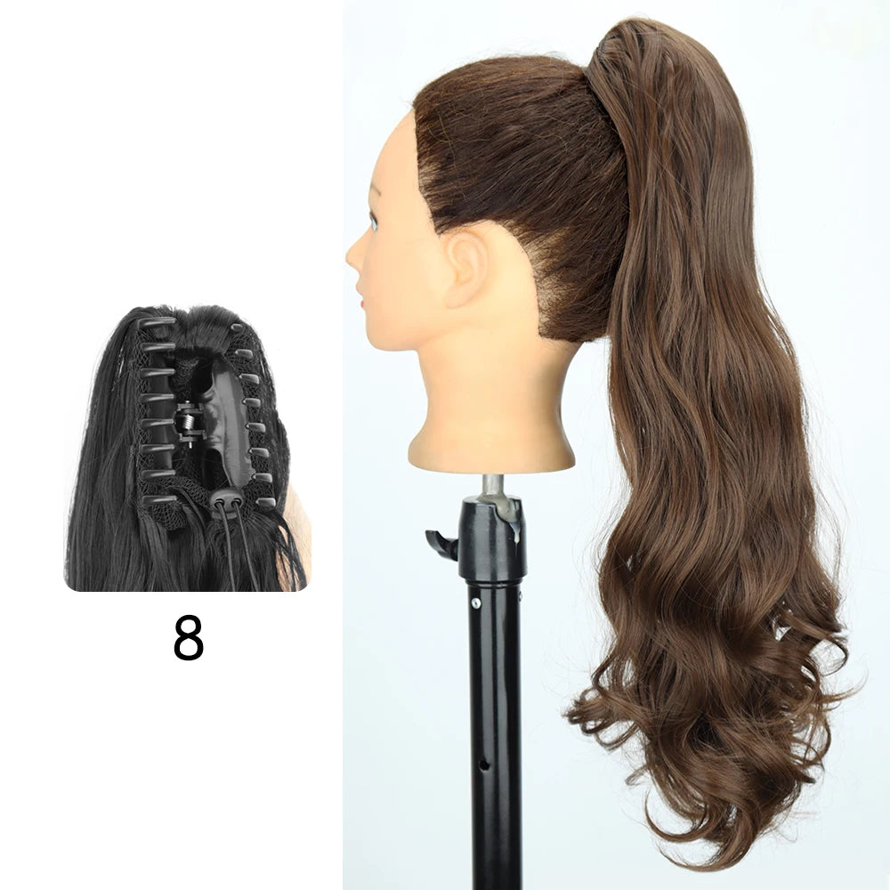 24-Inch Blonde Wavy Claw Clip Ponytail Extension 8.0 by HitMyNeed