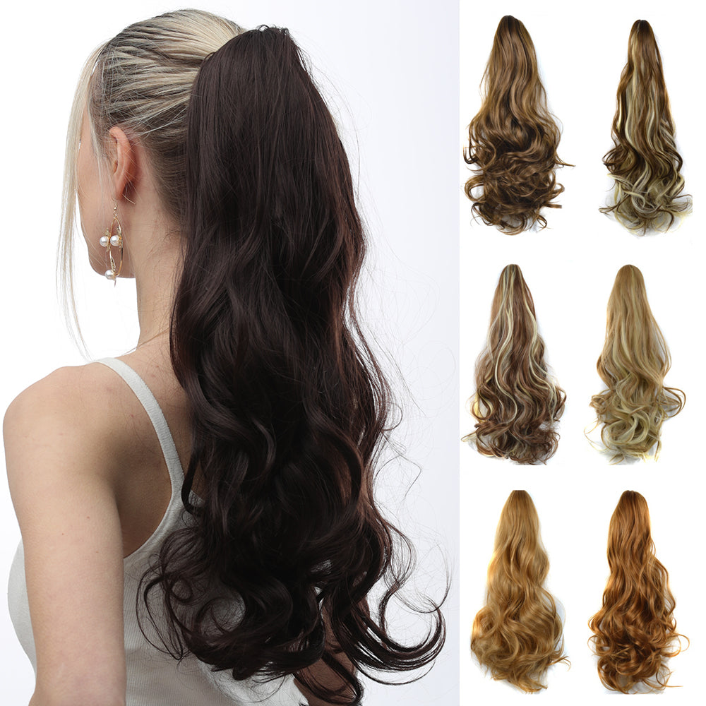 24" Multicolor Wavy Synthetic Ponytail Extension by HitMyNeed