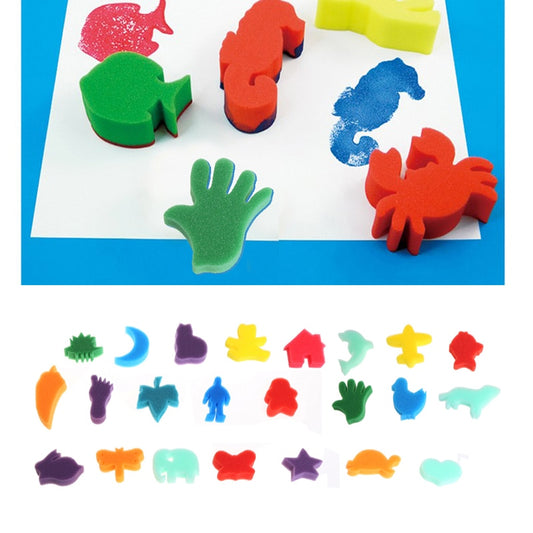 24-Piece Kids Sponge Painting Stamp Set by HitMyNeed