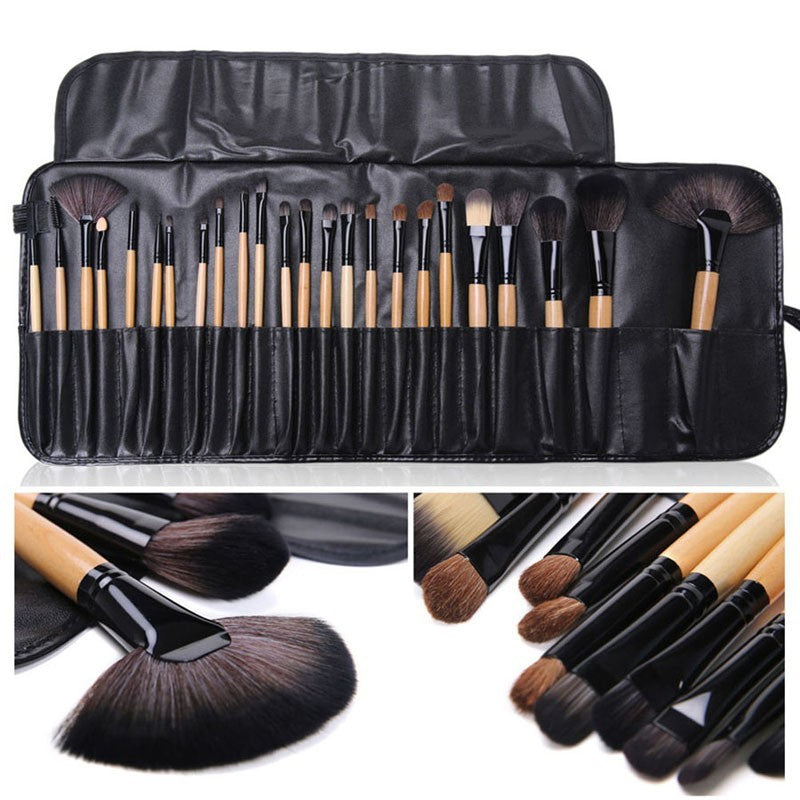 24-Piece Professional Makeup Brush Set with Case by HitMyNeed