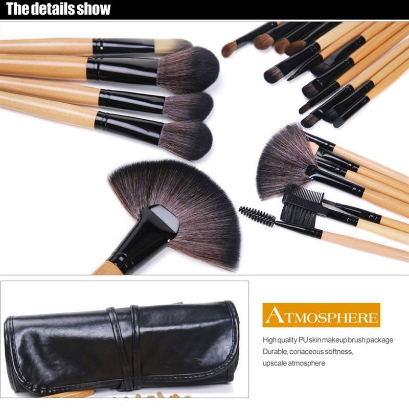 24-Piece Professional Makeup Brush Set with Case by HitMyNeed