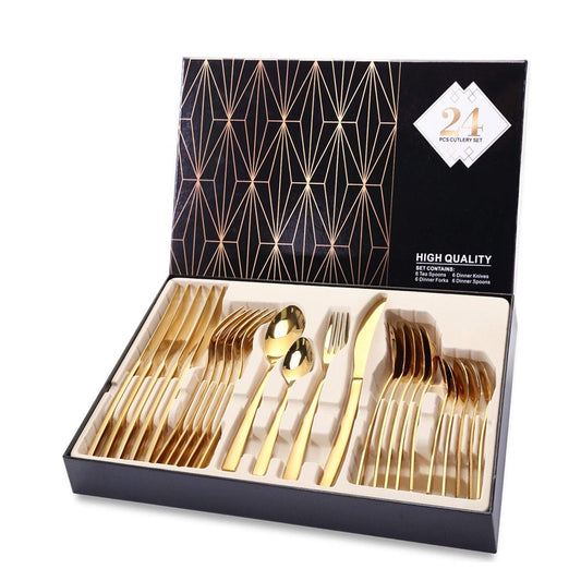 24-Piece Stainless Steel Cutlery Set for 6 Persons by HitMyNeed