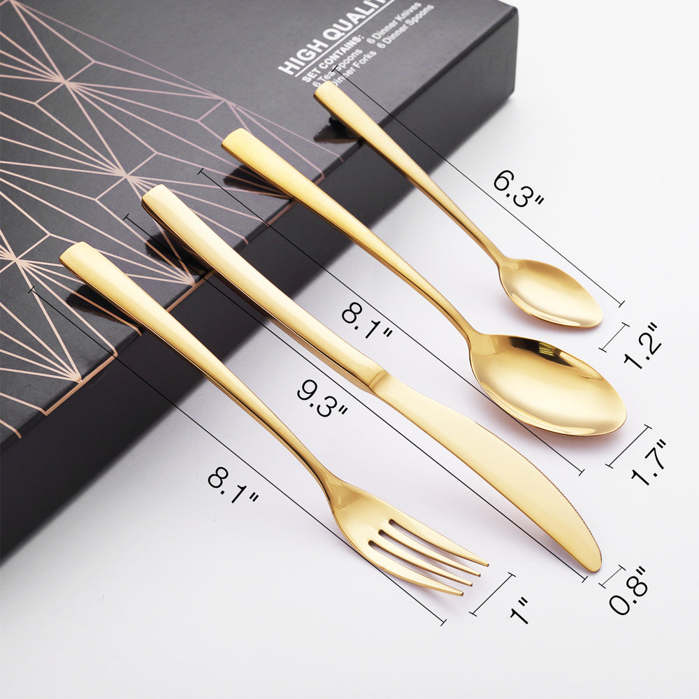 24-Piece Stainless Steel Cutlery Set for 6 Persons by HitMyNeed