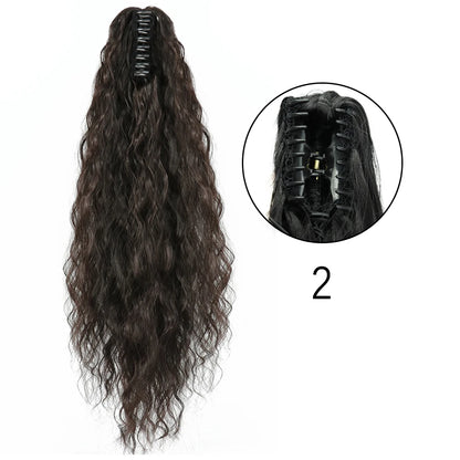 24" Synthetic Long Straight Claw Clip Ponytail c-2 by HitMyNeed