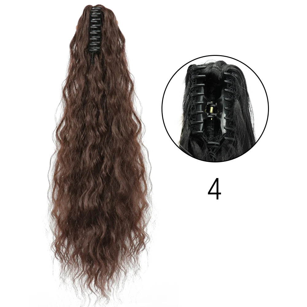 24" Synthetic Long Straight Claw Clip Ponytail c-4 by HitMyNeed
