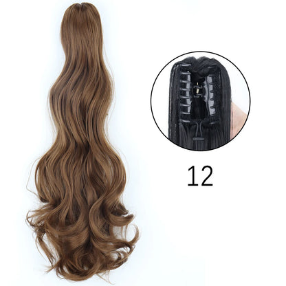 24" Synthetic Long Straight Claw Clip Ponytail w-12 by HitMyNeed