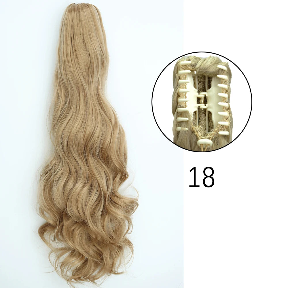 24" Synthetic Long Straight Claw Clip Ponytail w-18 by HitMyNeed