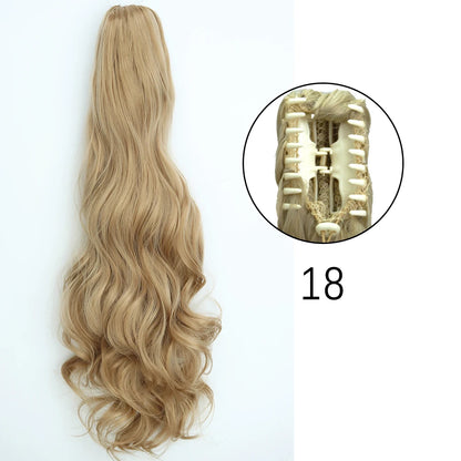 24" Synthetic Long Straight Claw Clip Ponytail w-18 by HitMyNeed