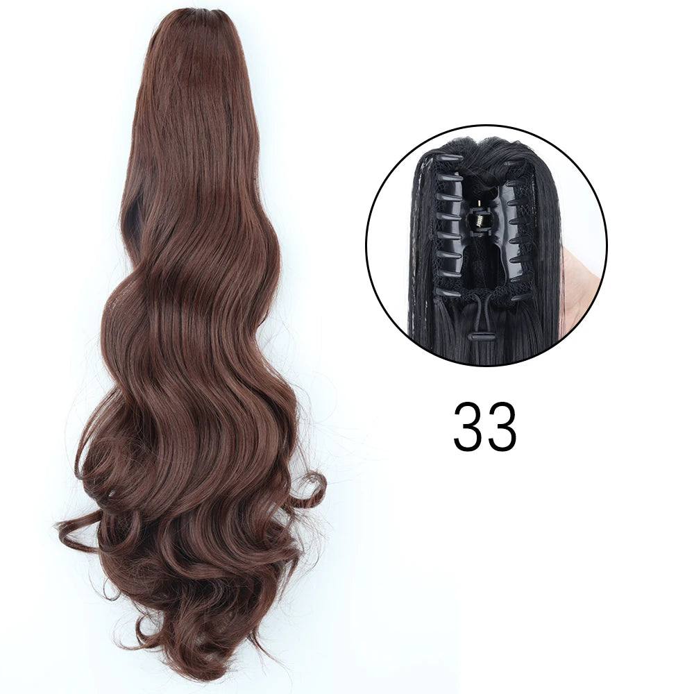 24" Synthetic Long Straight Claw Clip Ponytail w-33 by HitMyNeed