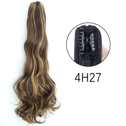 24" Synthetic Long Straight Claw Clip Ponytail w-4h27 by HitMyNeed