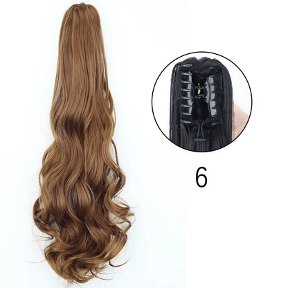 24" Synthetic Long Straight Claw Clip Ponytail w-6 by HitMyNeed