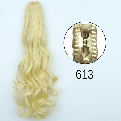 24" Synthetic Long Straight Claw Clip Ponytail w-613 by HitMyNeed