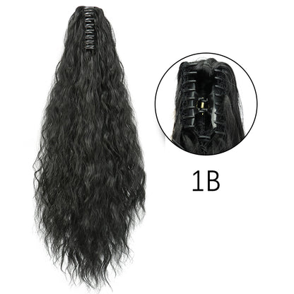 24" Synthetic Straight Claw Clip Ponytail Extension 1b-200744746 by HitMyNeed