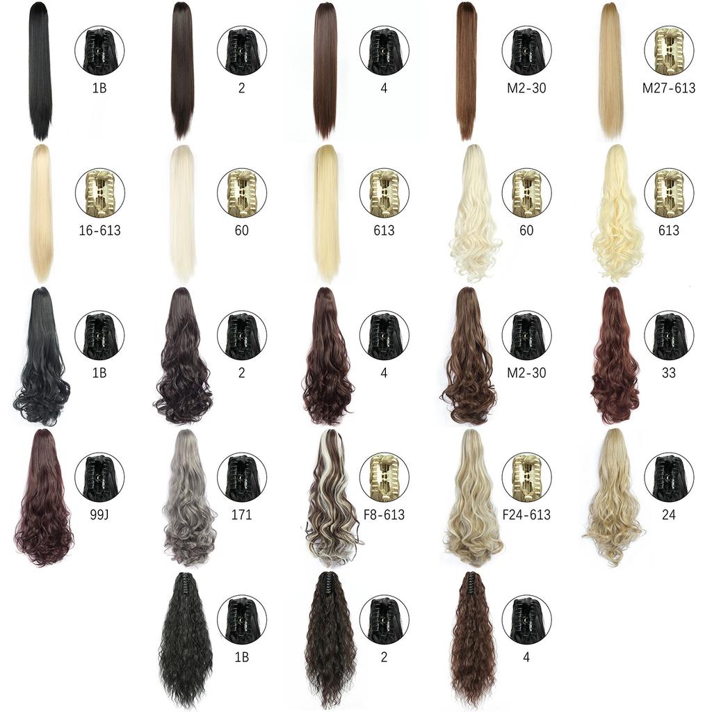 24" Synthetic Straight Claw Clip Ponytail Extension by HitMyNeed