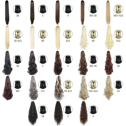 24" Synthetic Straight Claw Clip Ponytail Extension by HitMyNeed