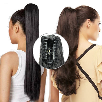 24" Synthetic Straight Claw Clip Ponytail Extension by HitMyNeed