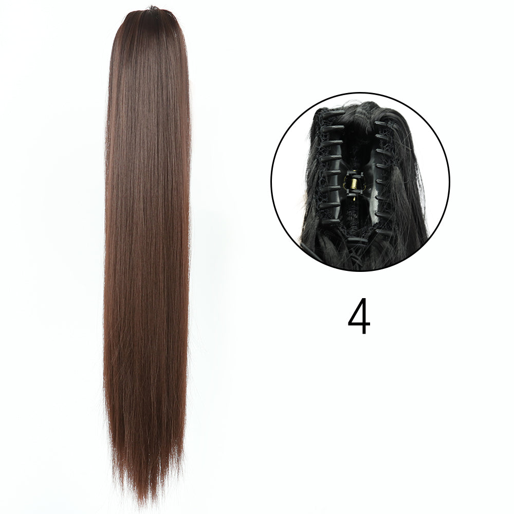 24" Synthetic Straight Claw Clip Ponytail Extension 4 by HitMyNeed