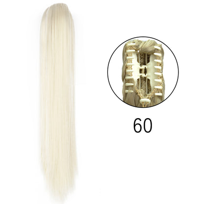 24" Synthetic Straight Claw Clip Ponytail Extension 60 by HitMyNeed