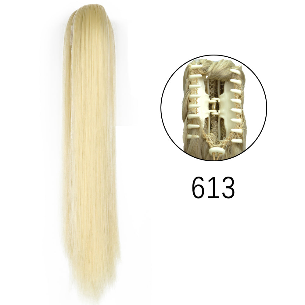 24" Synthetic Straight Claw Clip Ponytail Extension 613 by HitMyNeed