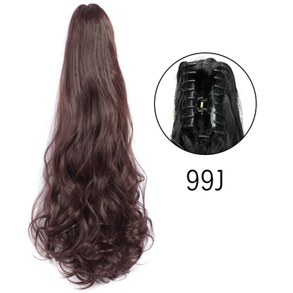 24" Synthetic Straight Claw Clip Ponytail Extension 99j by HitMyNeed