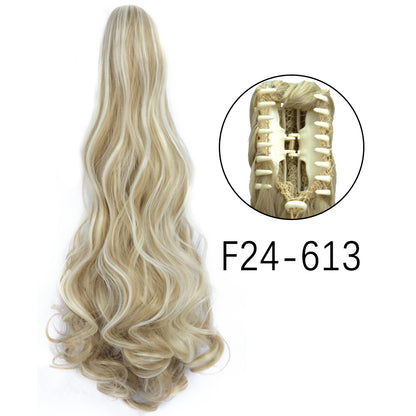 24" Synthetic Straight Claw Clip Ponytail Extension f24-613 by HitMyNeed