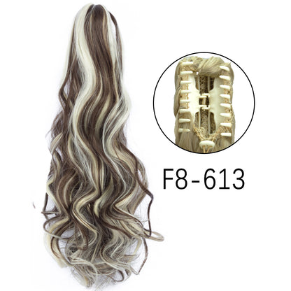 24" Synthetic Straight Claw Clip Ponytail Extension f8-613 by HitMyNeed