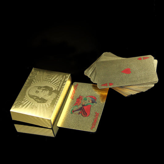 24K Gold Foil Waterproof Playing Cards Deck by HitMyNeed