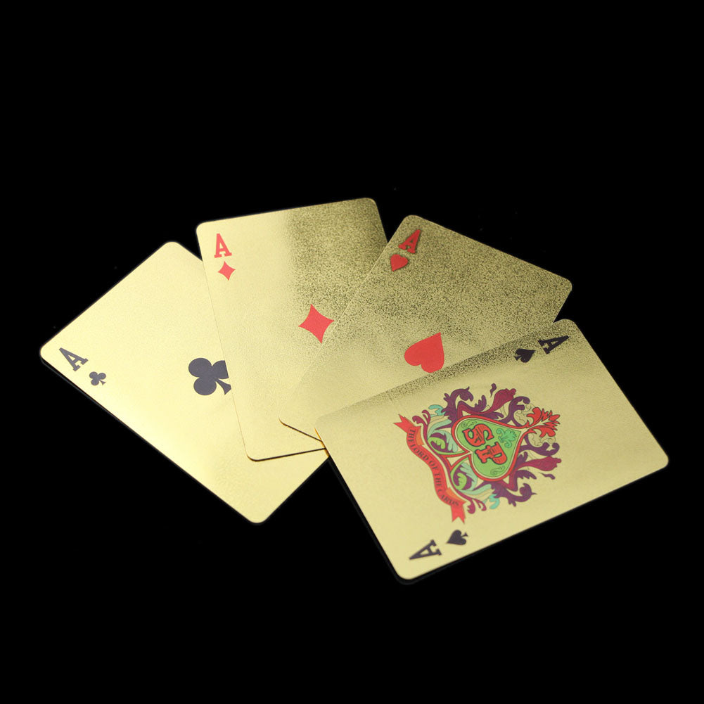 24K Gold Foil Waterproof Playing Cards Deck by HitMyNeed